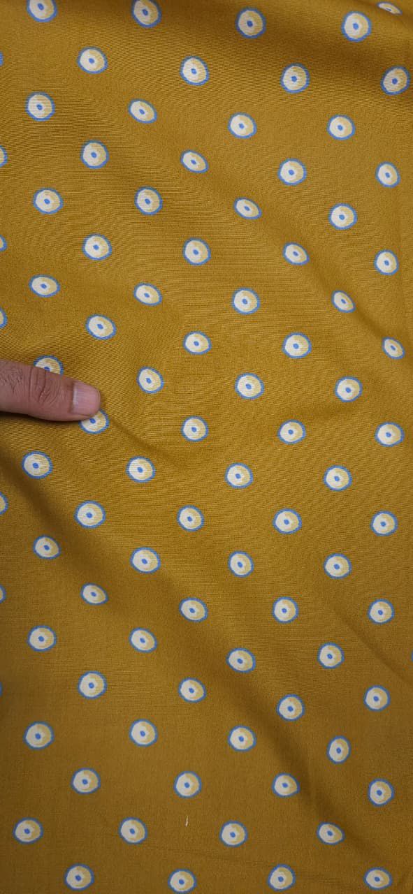 Yellow Polka Print Cotton Fabric