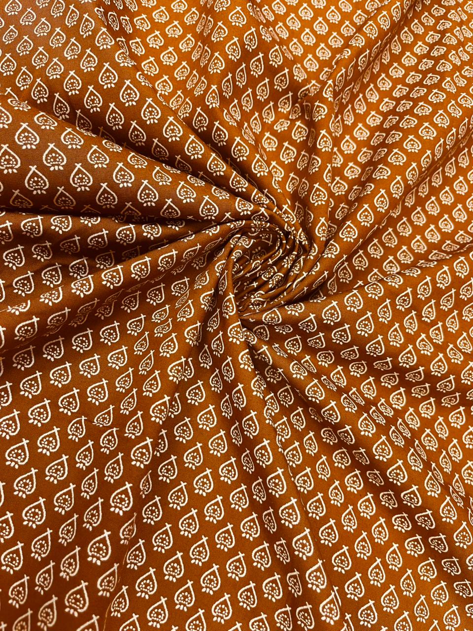 Rust Heritage Buti Cotton Poplin