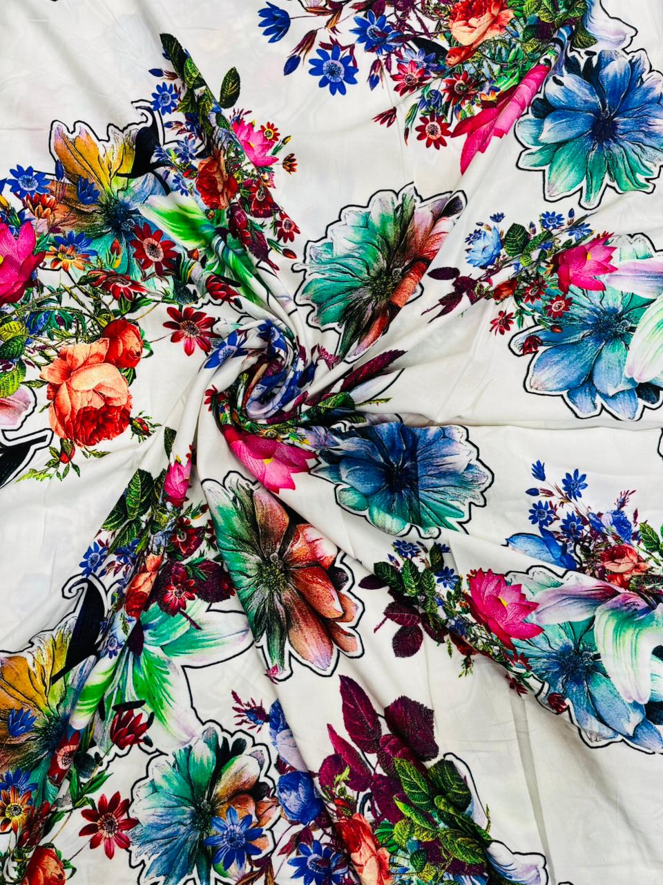 Spring Blossom Rayon Fabric