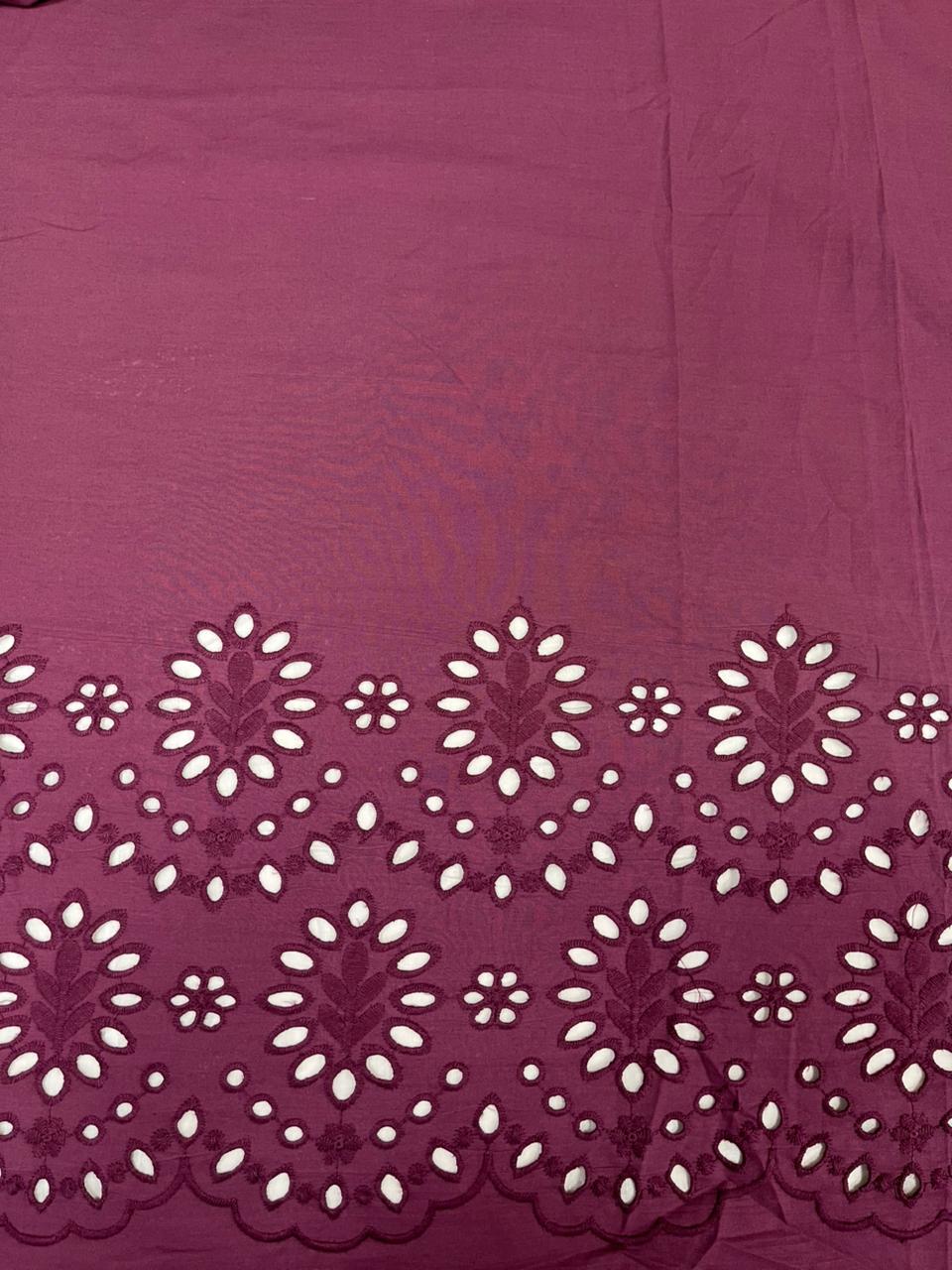 Wine Border Chicken Cotton Fabric