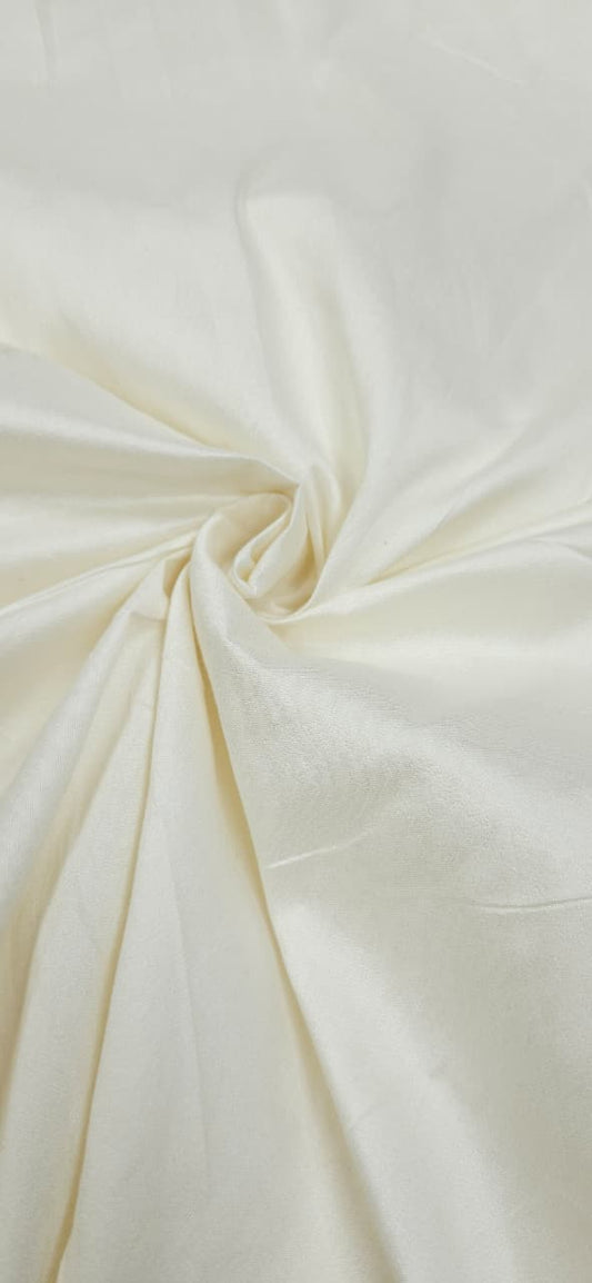 Ivory White Cotton Silk Fabric