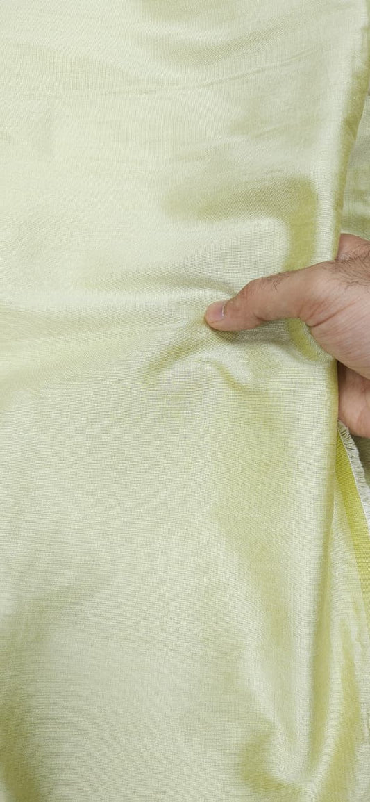 Pastel Lime Cotton Silk Fabric