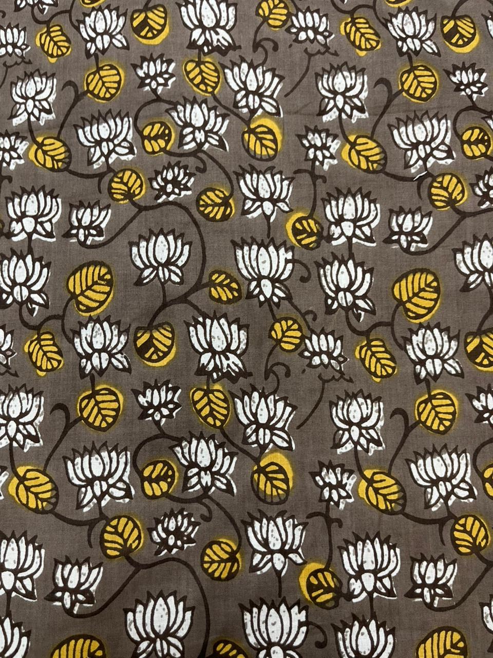 Earthy Floral Print Cotton Fabric