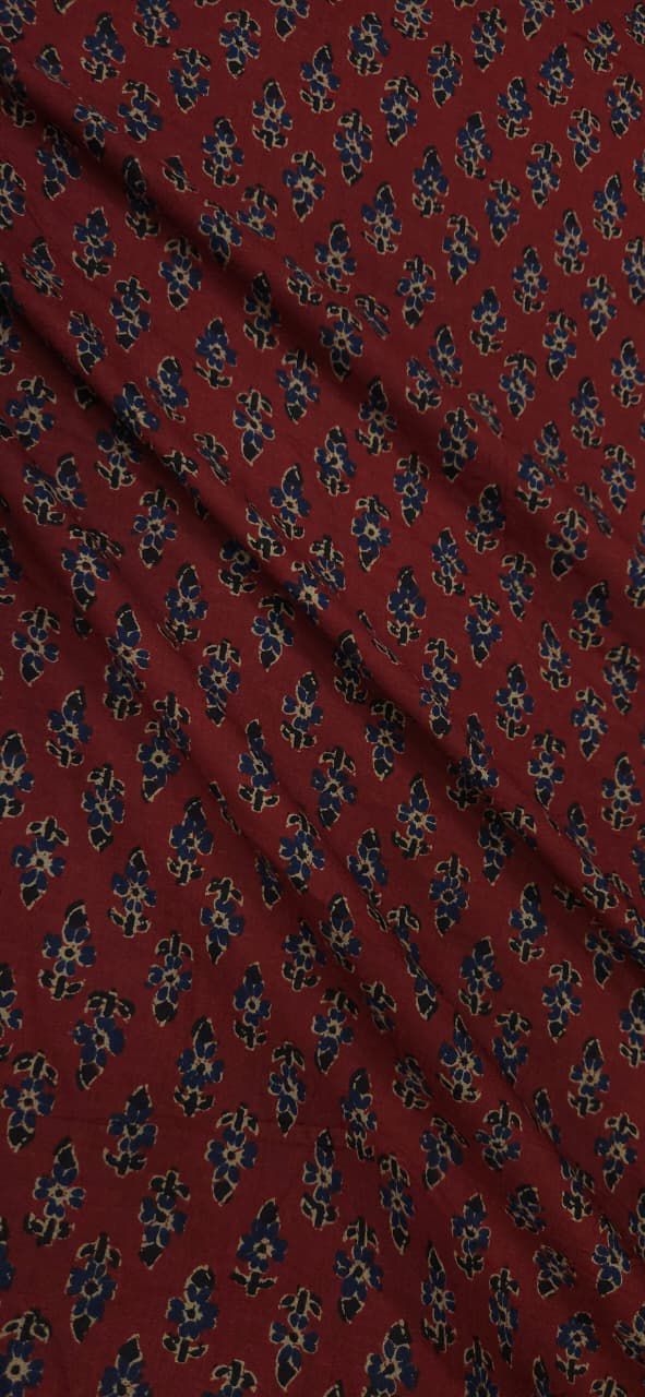 rust buta cambric cotton fabric