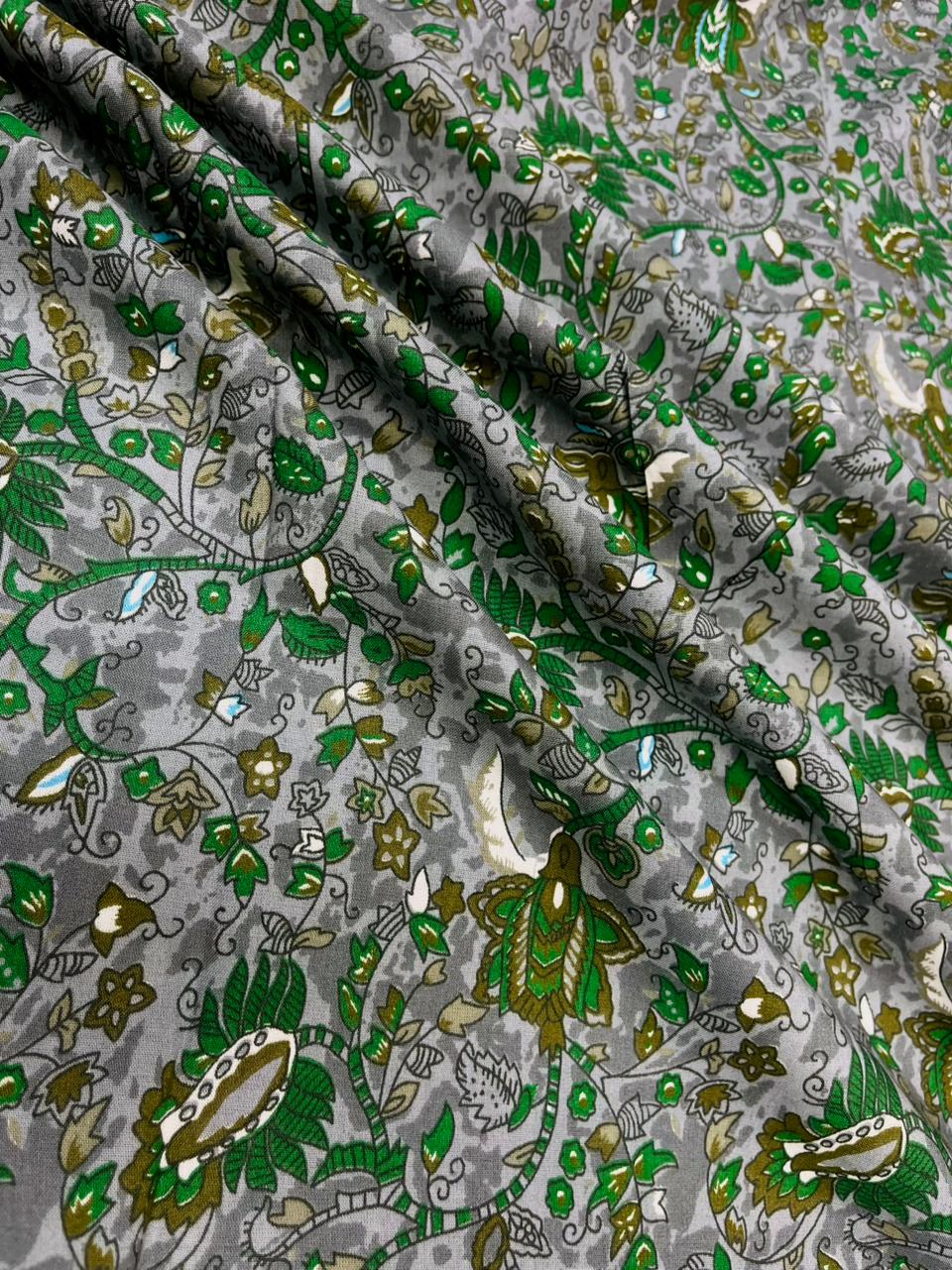 Forest Bloom Rayon Fabric