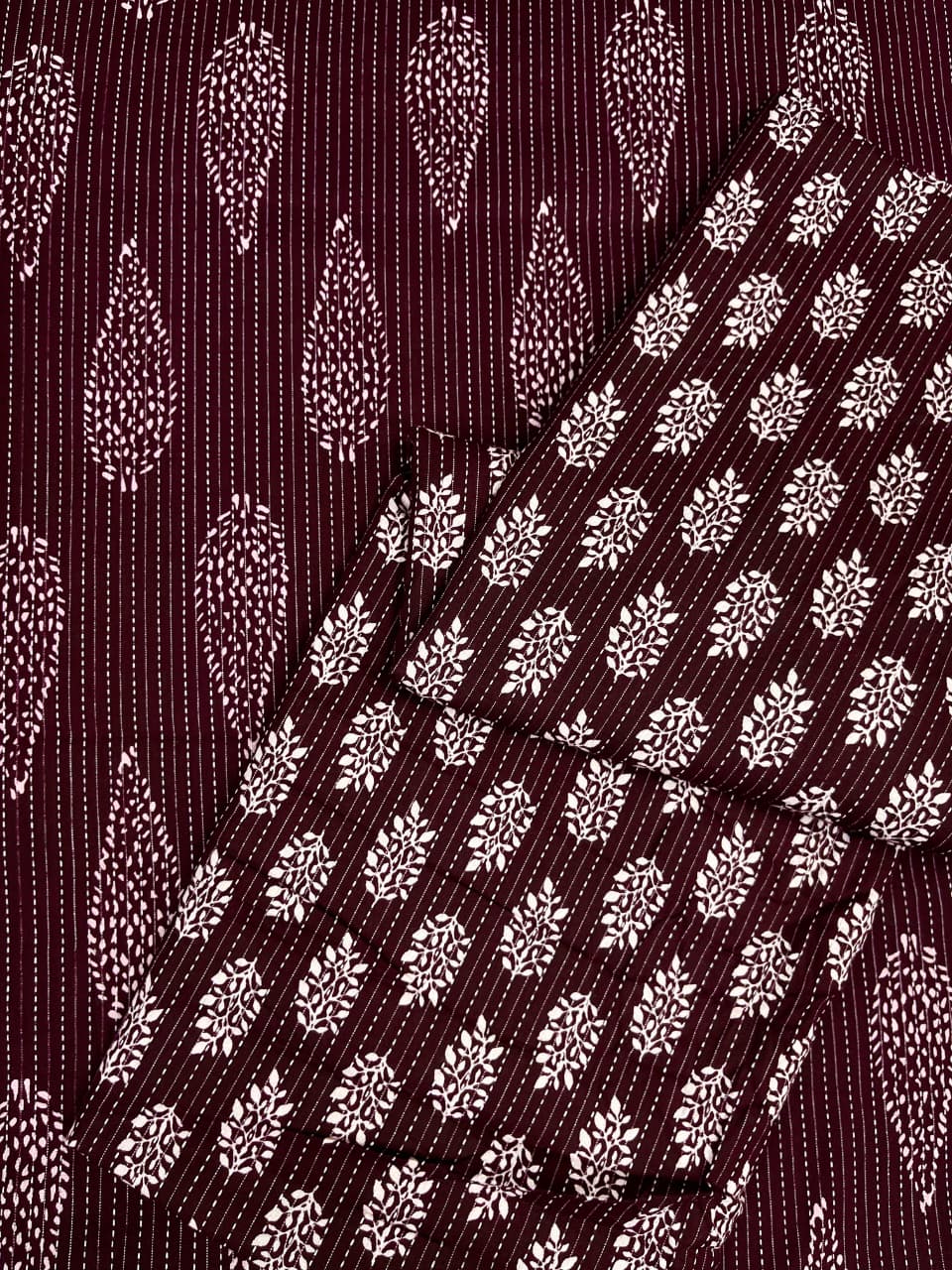 Deep Vine Artisan Kantha Cotton Suit