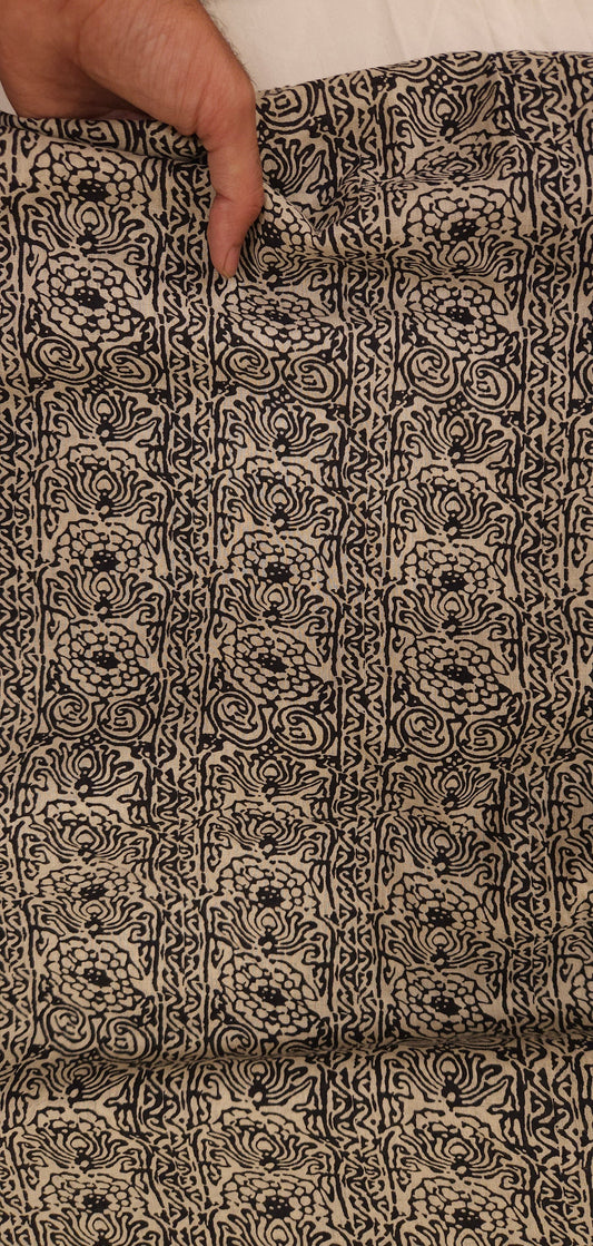 Rustic Noir Abstract Mal Cotton Fabric