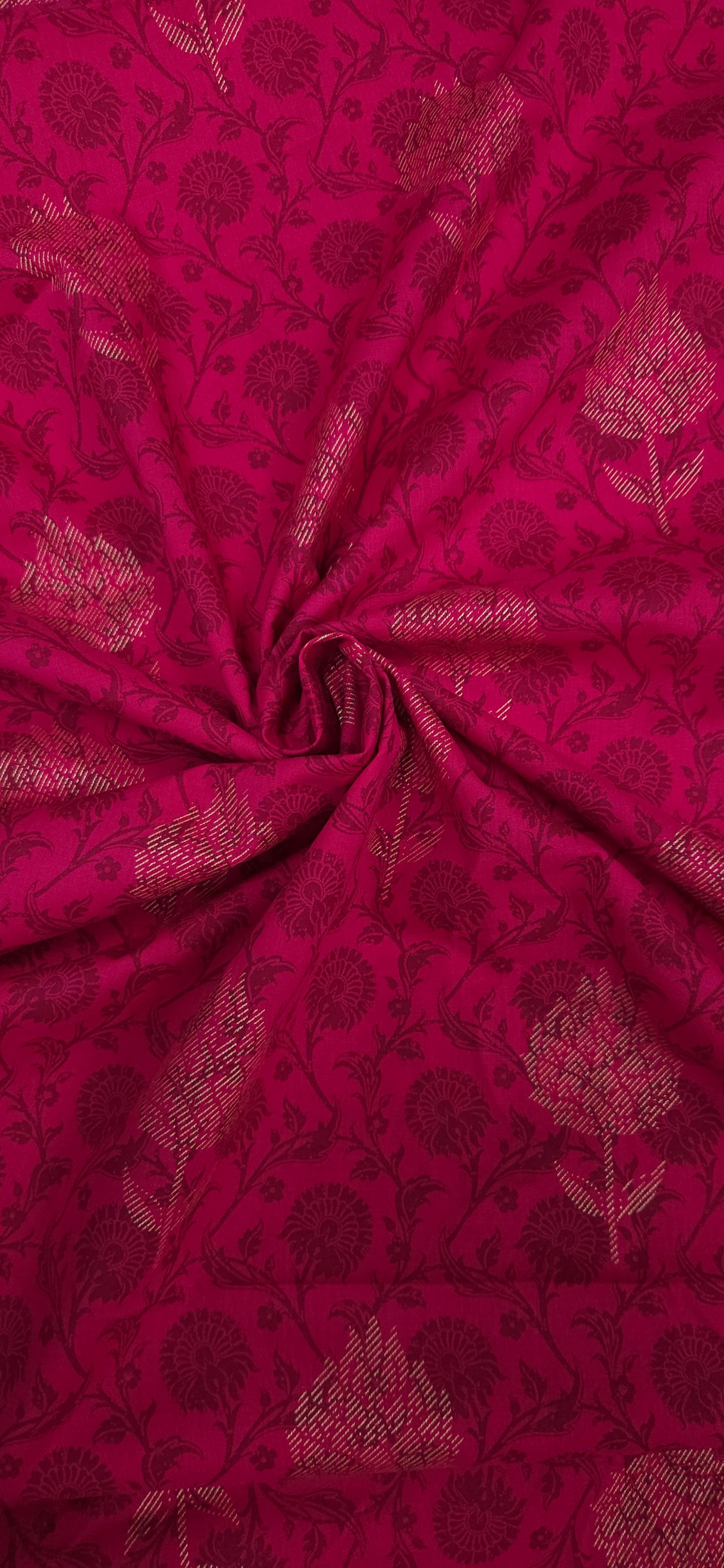 Rani Pink Gold Jacquard Cotton Fabric 60 Inch Width