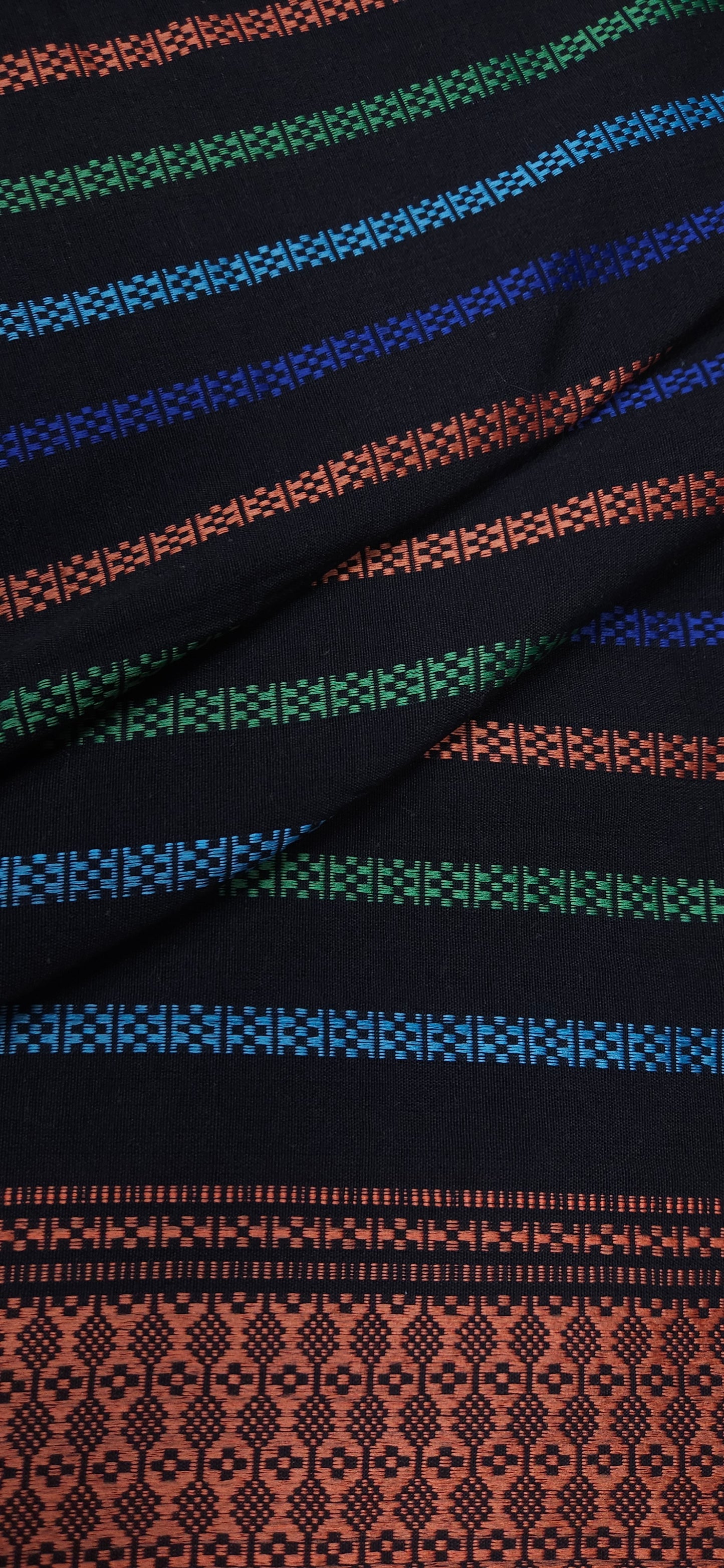 Geometric Stripe Pattern Cotton Fabric