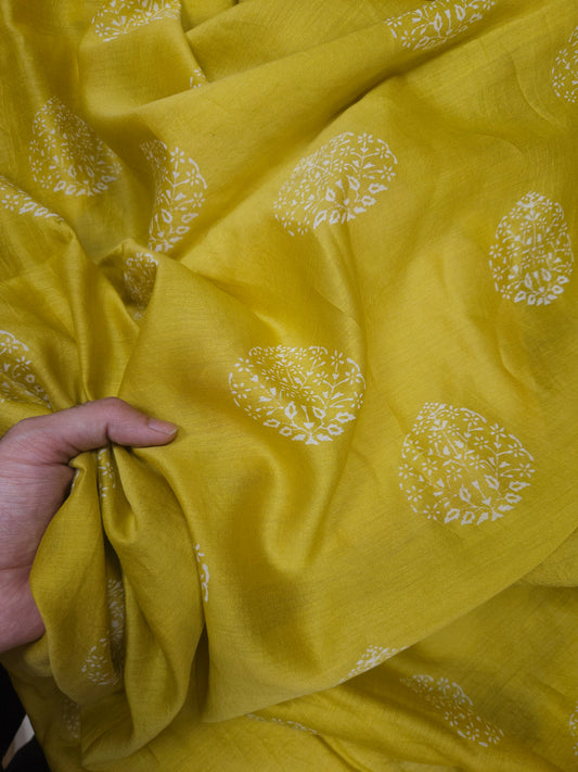 Beige Cotton Silk Suit with Pure Silk Dupatta