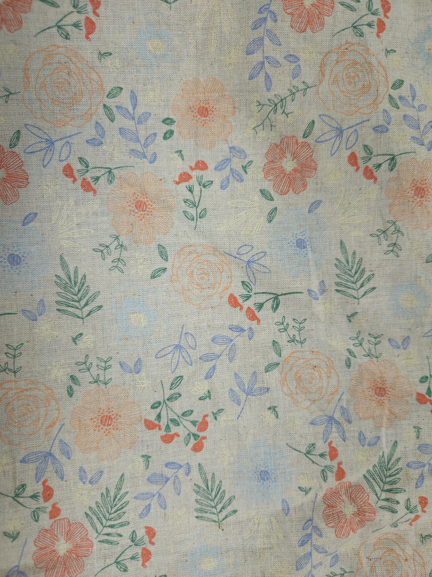 Pastel Floral Pure Linen Fabric 60” Wide