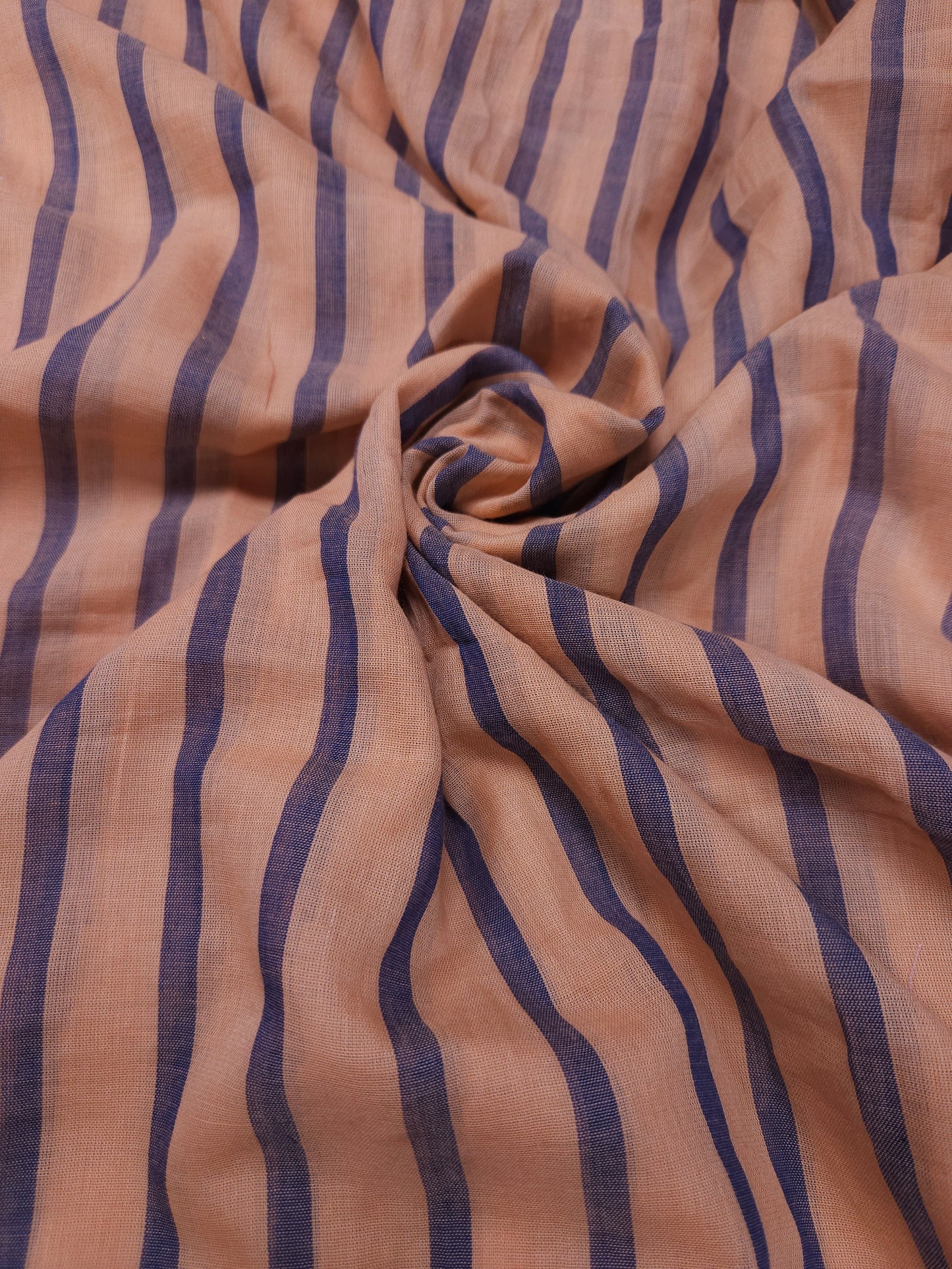 Dark Navy Modal Rayon Self Suit with Stripe Mal Cotton Dupatta