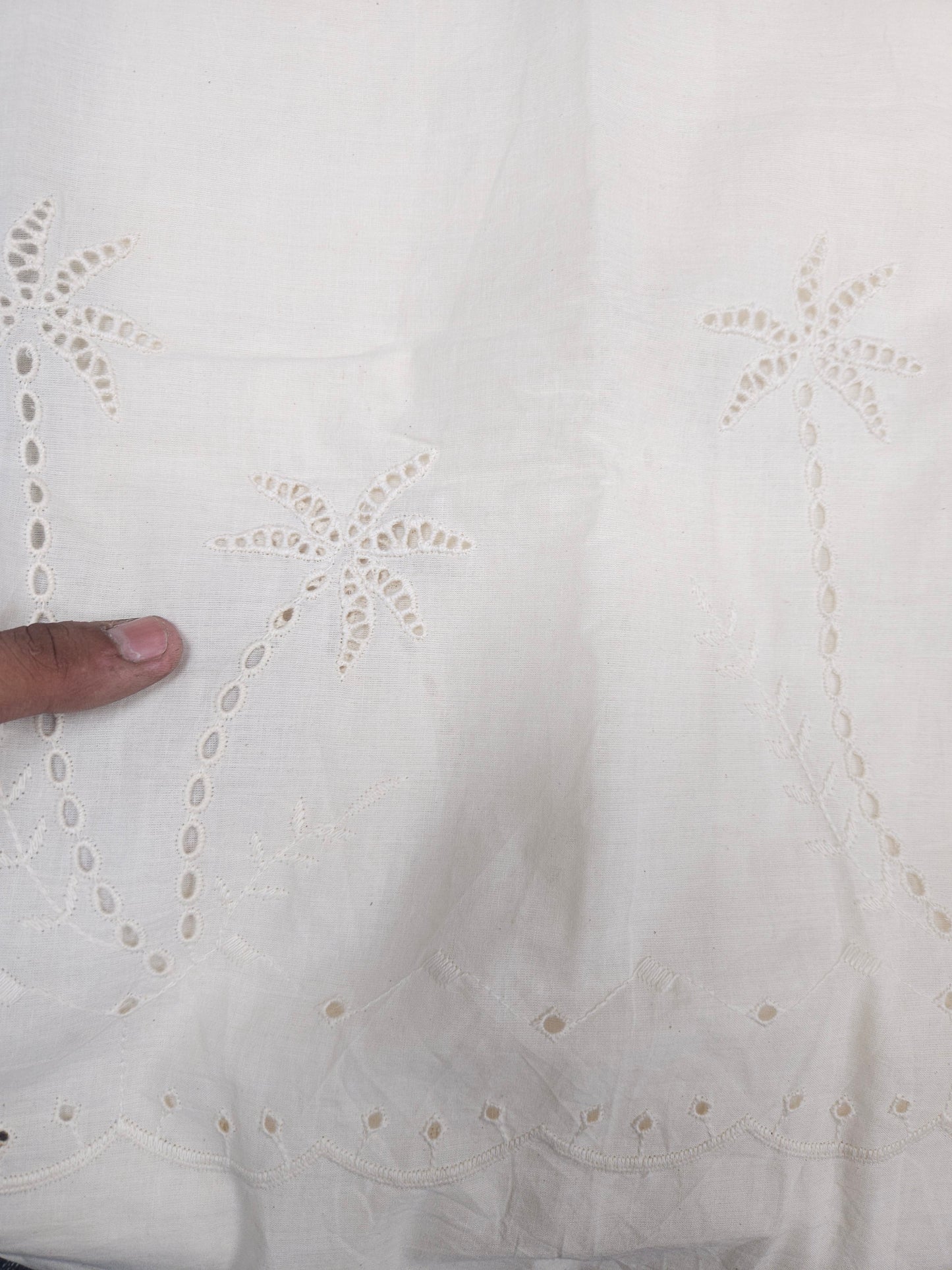 Premium Floral Linen Suit Set with Cotton Chicken Border Bottom