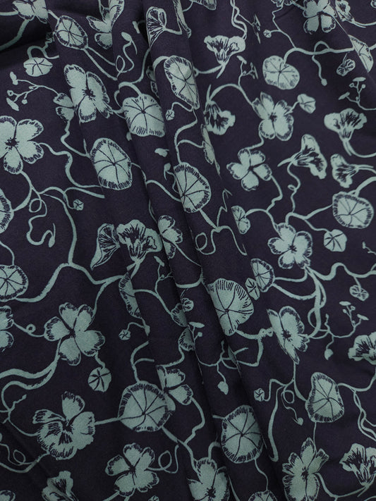 Twilight Bloom Printed Modal Rayon Fabric