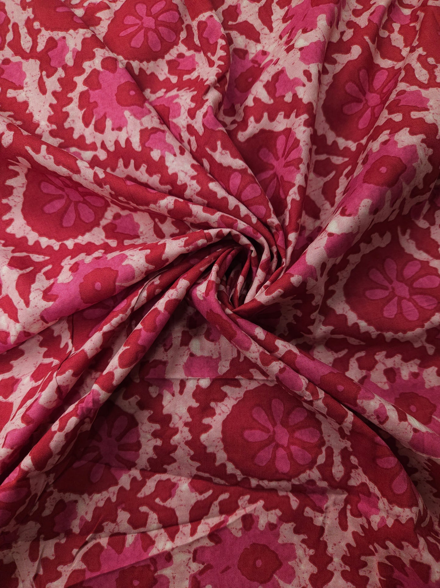 Rosy Bloom Printed Modal Rayon Fabric