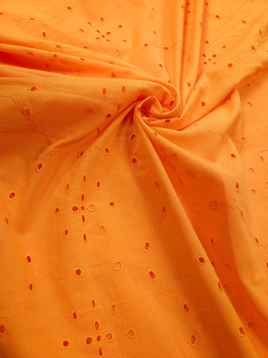 Sunset Bloom Cotton Schiffli Embroidered Fabric
