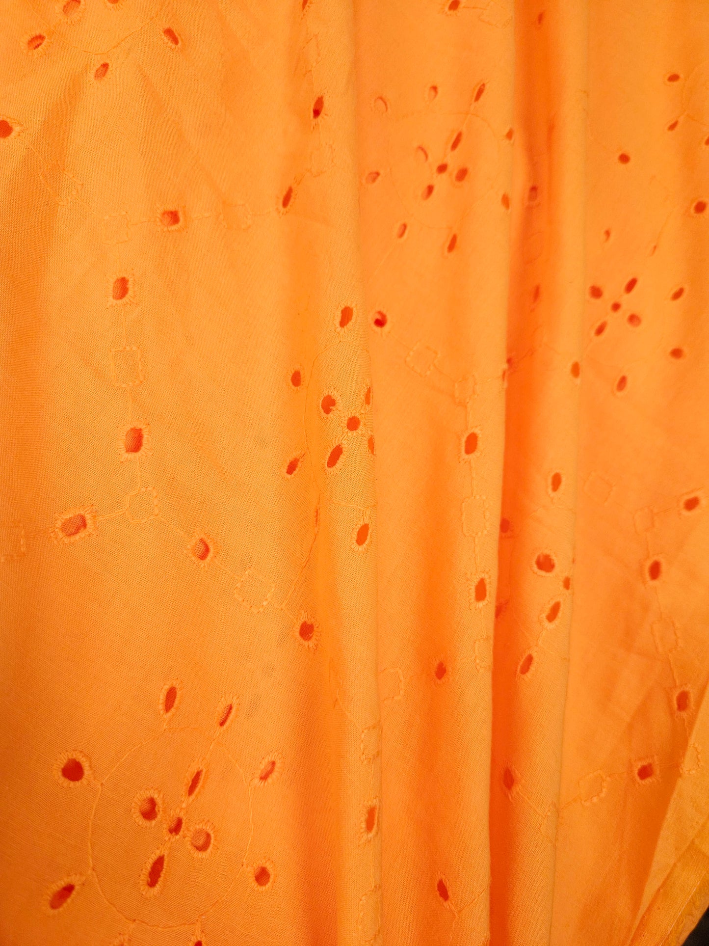 Sunset Bloom Cotton Schiffli Embroidered Fabric