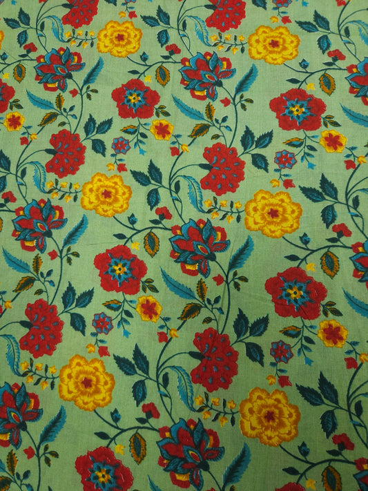 Multicolor Garden Floral Cotton Fabric