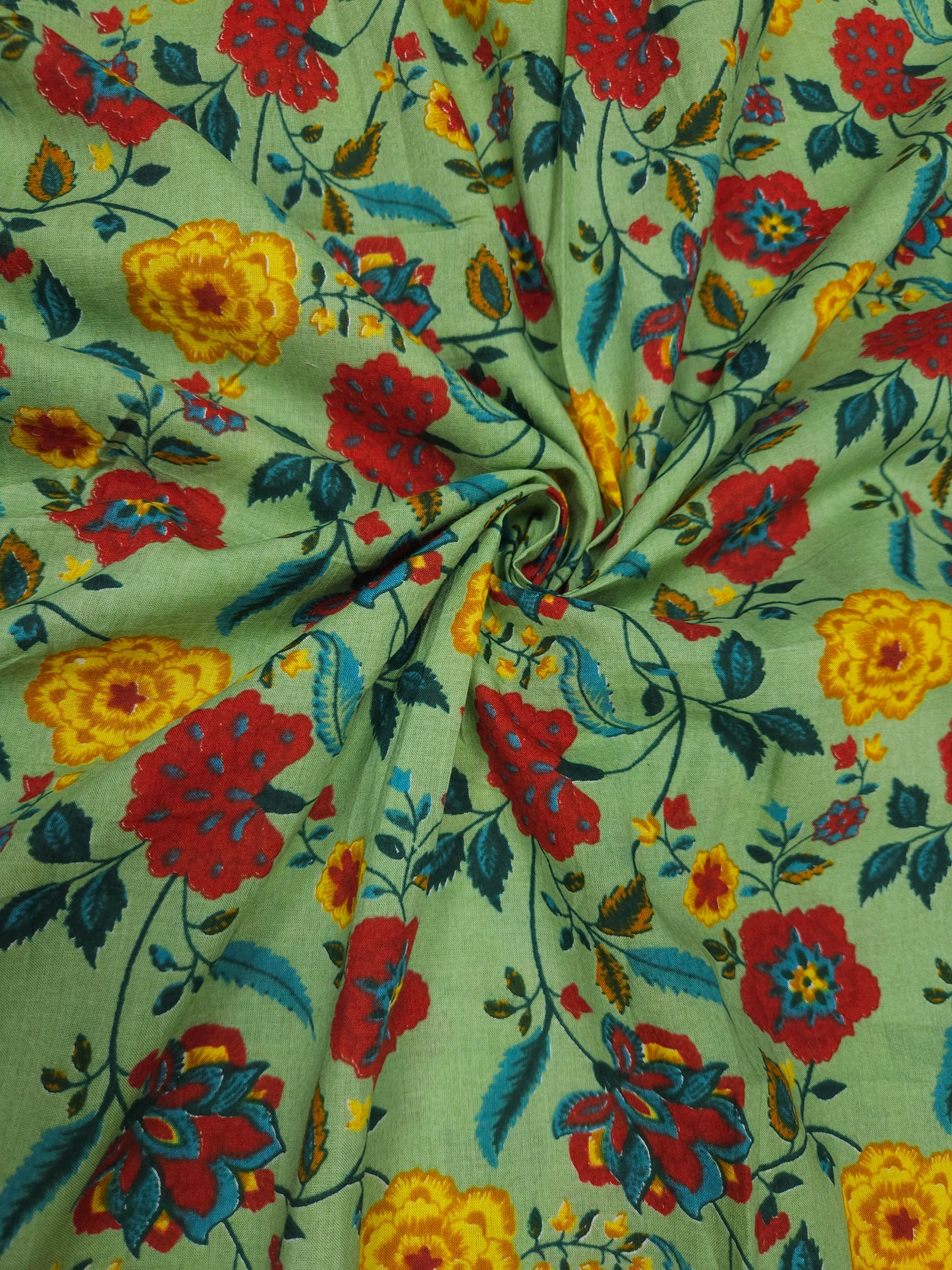 Multicolor Garden Floral Cotton Fabric