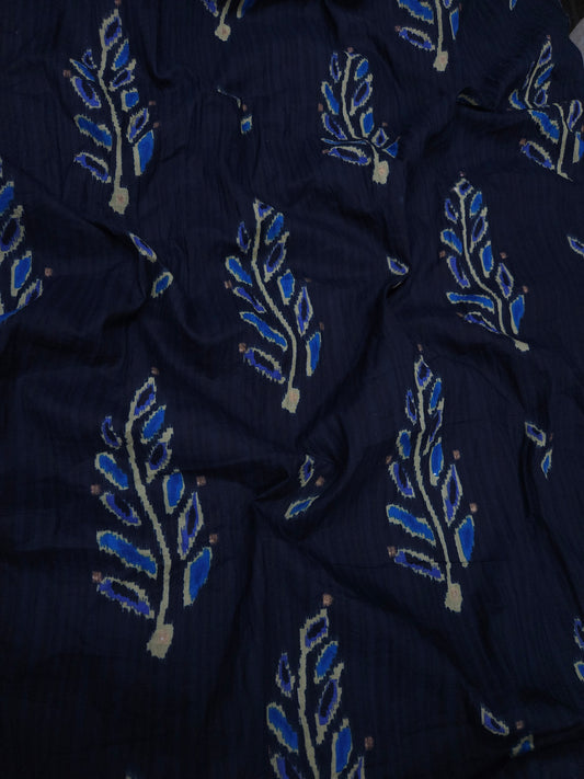Indigo Ikat Motif Cotton Fabric