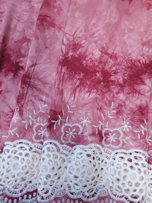Dusty Rose Tie Dye Modal Rayon Fabric