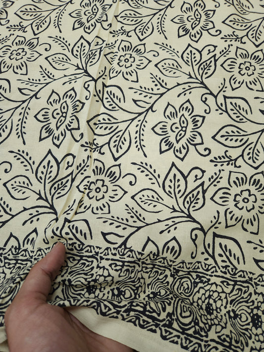 Ivory Noir Natural Cotton Linen Fabric