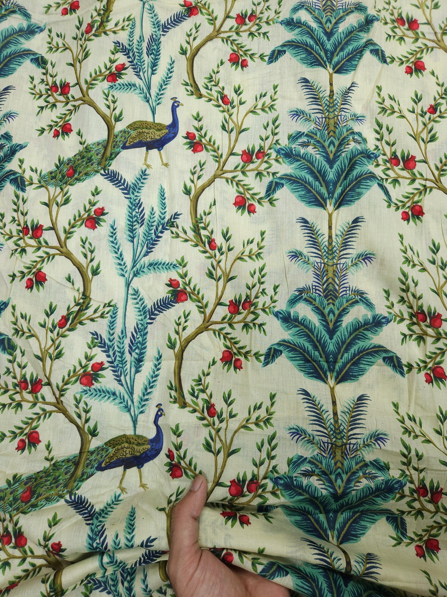 Heritage Peacock Tree Print Cotton Suit Set