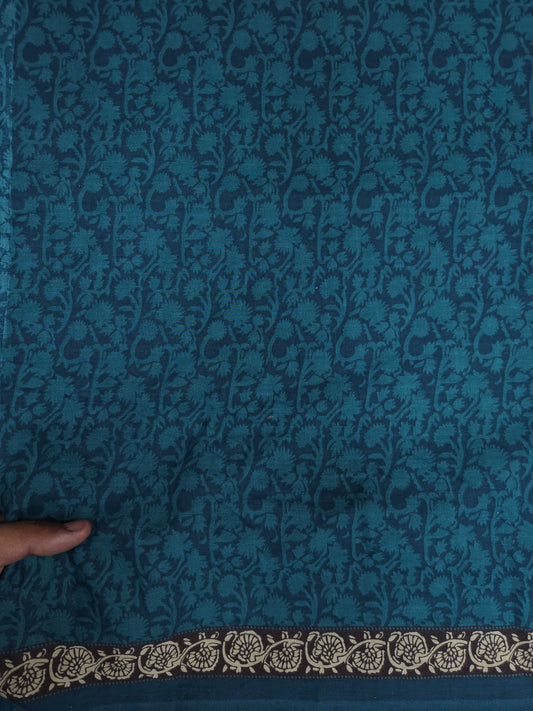 Teal Floral Cotton Fabric