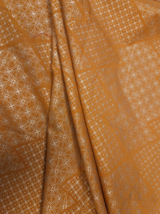 Mustard Geometric Print Cotton Fabric