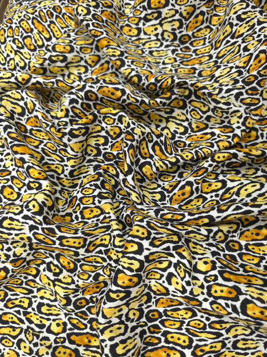 Leopard Print Natural Linen Fabric 60" Width