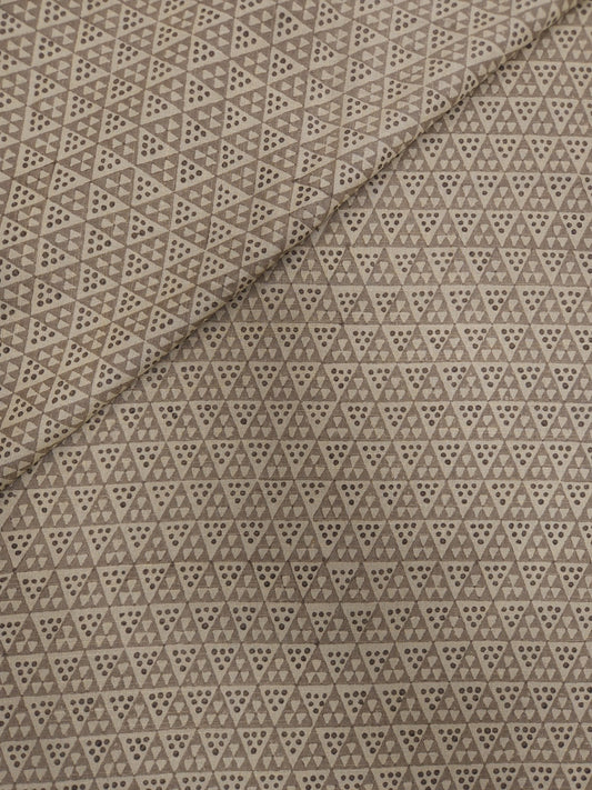 Cotton Silk Printed Geometric Triangle Fabric 44 Inch Width