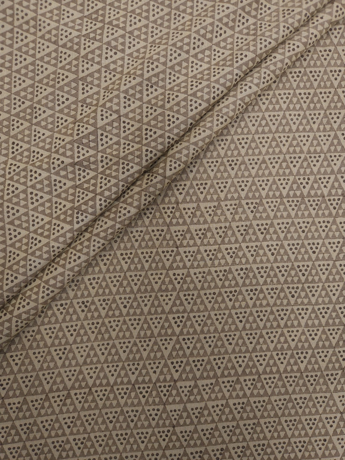 Cotton Silk Printed Geometric Triangle Fabric 44 Inch Width