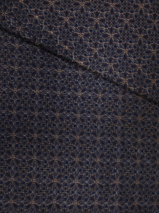 Cotton Silk Printed Floral Geometric Fabric 44 Inch Width