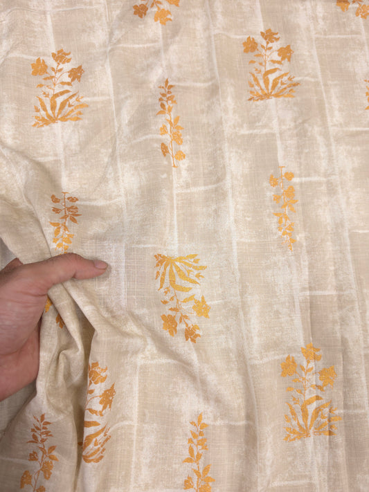 Floral Beige Printed Rayon Fabric – 44 Inch Width
