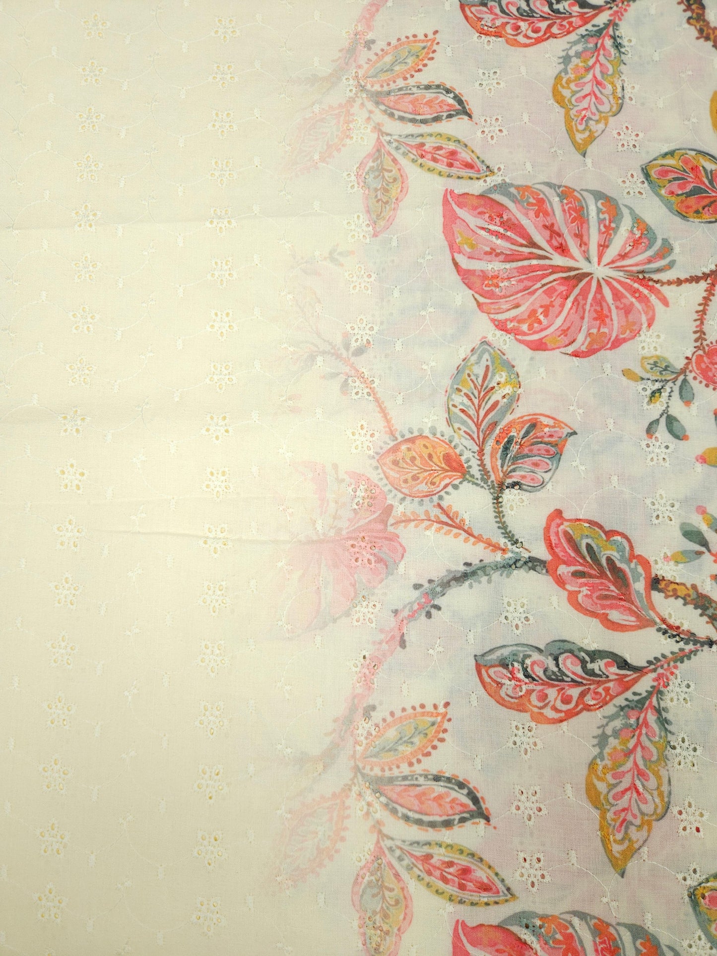 Red Floral Cotton Hokoba Printed Fabric Suit Set
