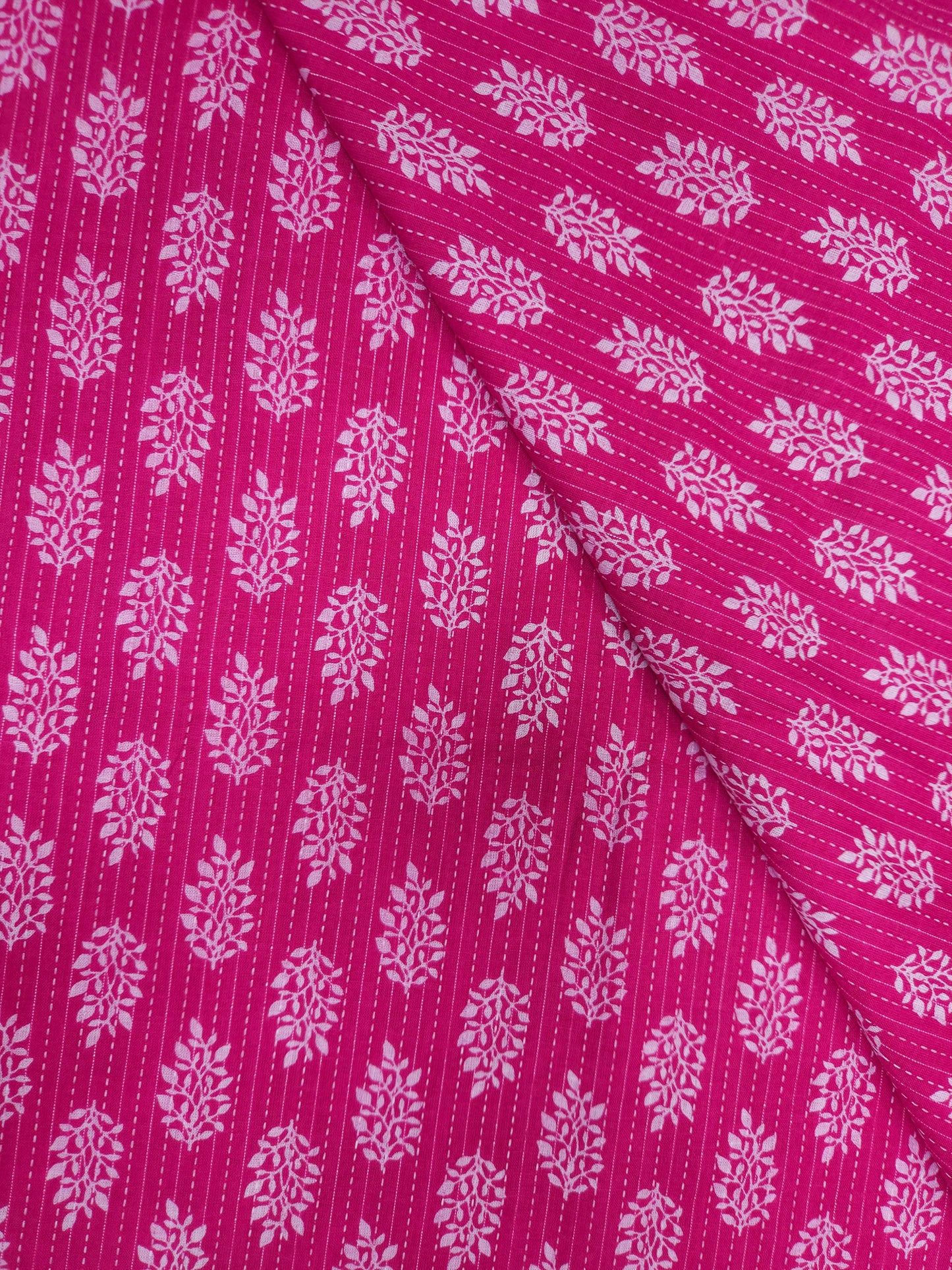 Rani Pink Kantha Work Cotton Suit