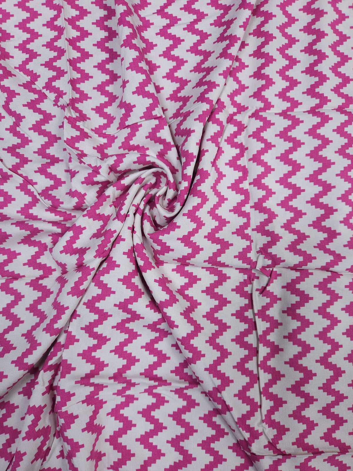 Premium Zig Zag Modal Rayon Satin Fabric 60 Inch Width
