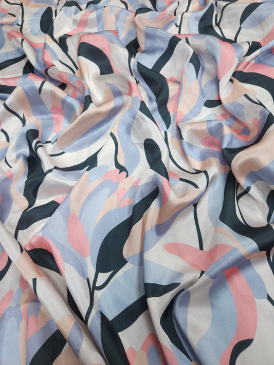 Pastel Bloom Armani Satin Fabric