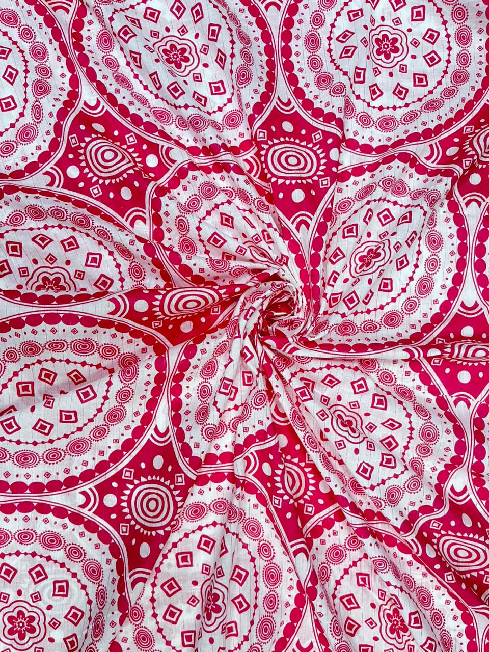 Rani Bandhej Circle Print Pure Cotton Fabric