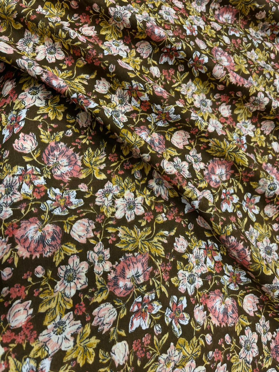 Autumn Garden Print Cambric Cotton