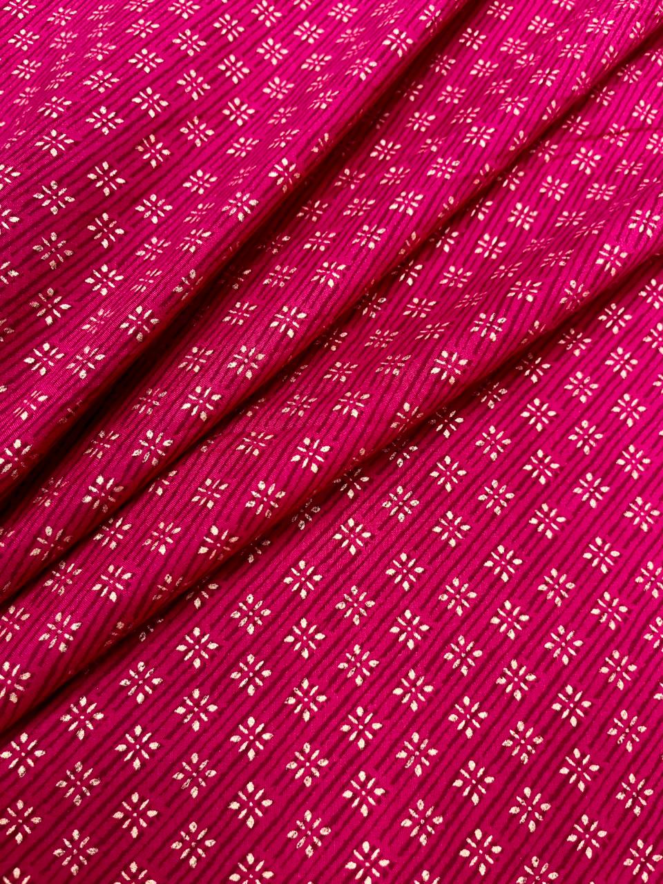 Pink Petal Print Cambric Cotton