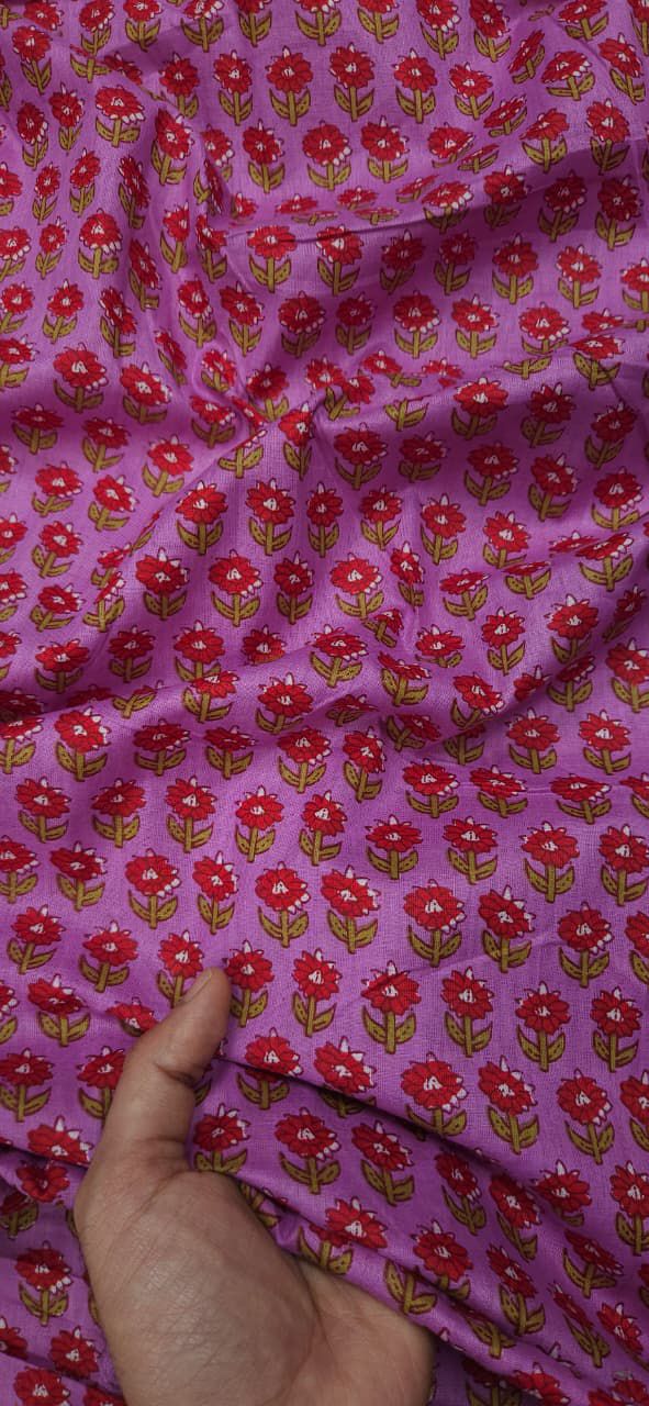Lavender Bloom Buti Print Cambric Cotton