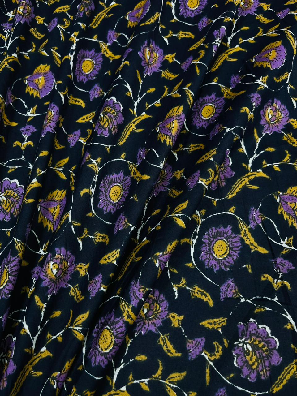 Violet Bloom Print Cambric Cotton