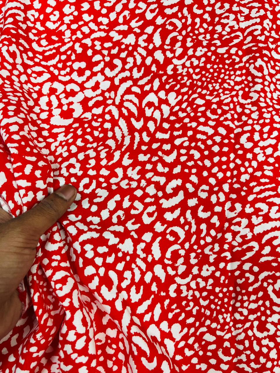 Red Wild Animal Print Rayon