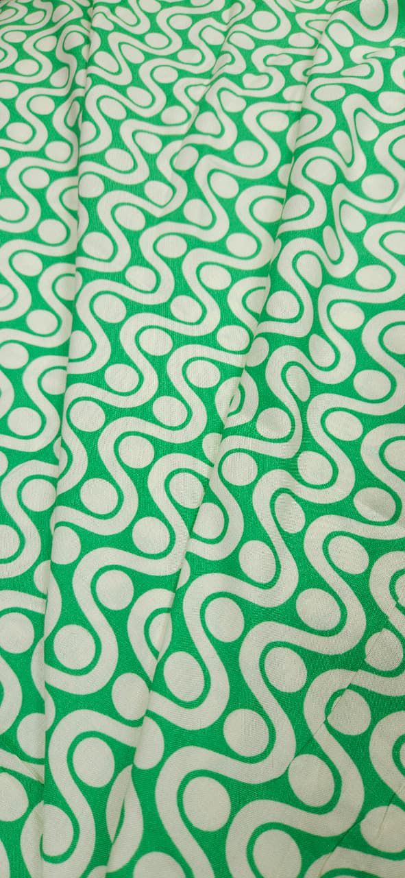 Wavy Neon Green Modal Rayon Print