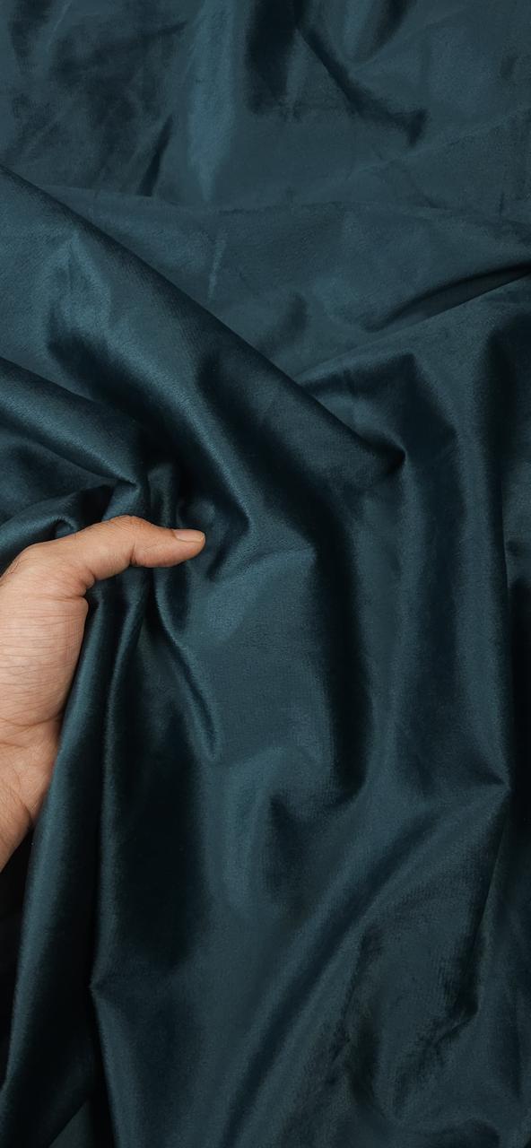 Deep Teal Imported Velvet Fabric Luxury Finish