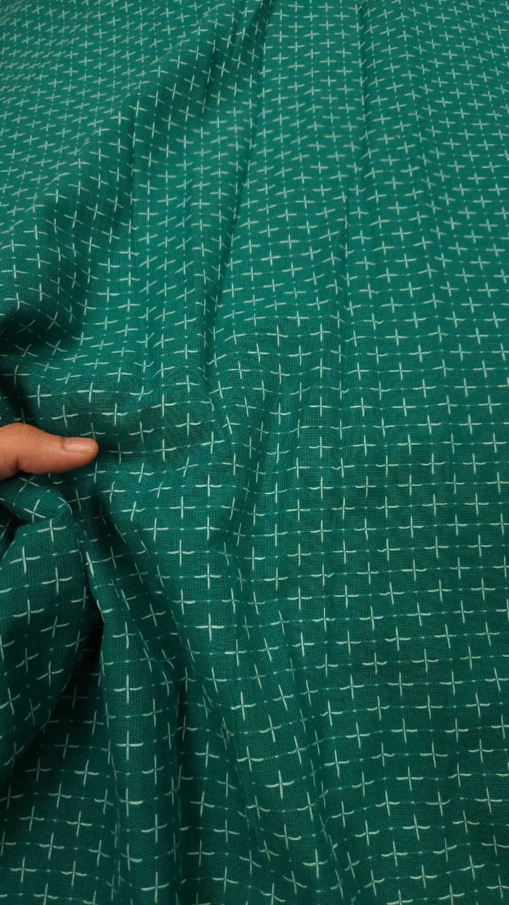 Small Geometrical Theard Work Cambric Cotton