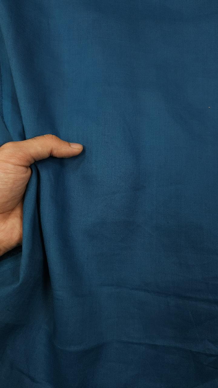 Peacock Blue Solid Colour Linen