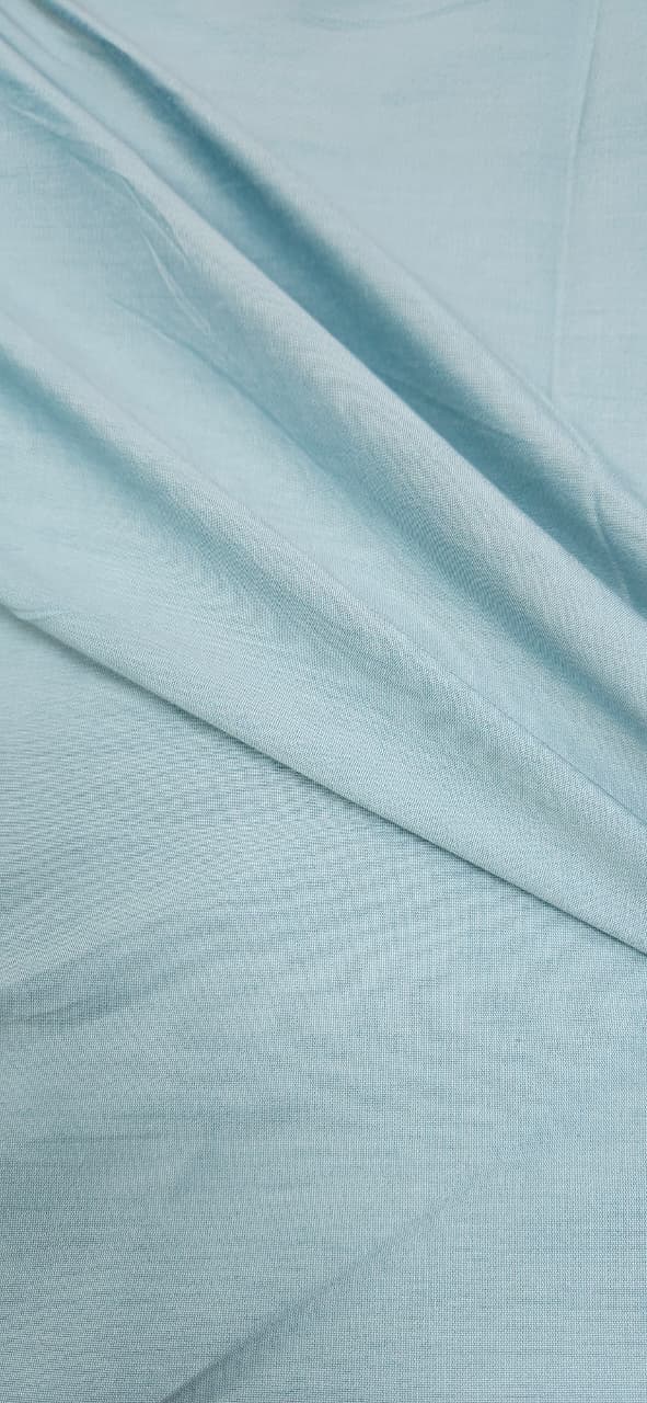 Ice Blue Cotton Silk Fabric
