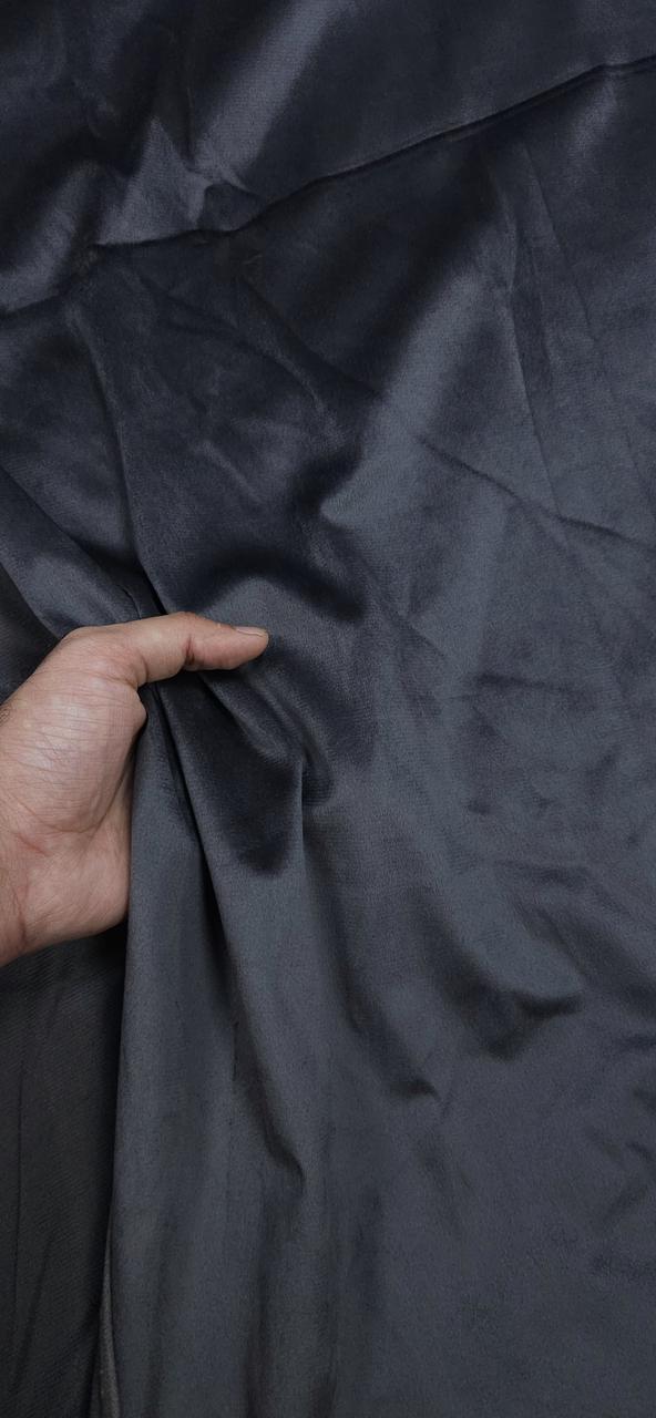 Smoky Grey Velvet Fabric Soft Touch